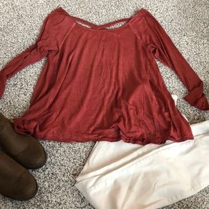 Burnt orange flowy top